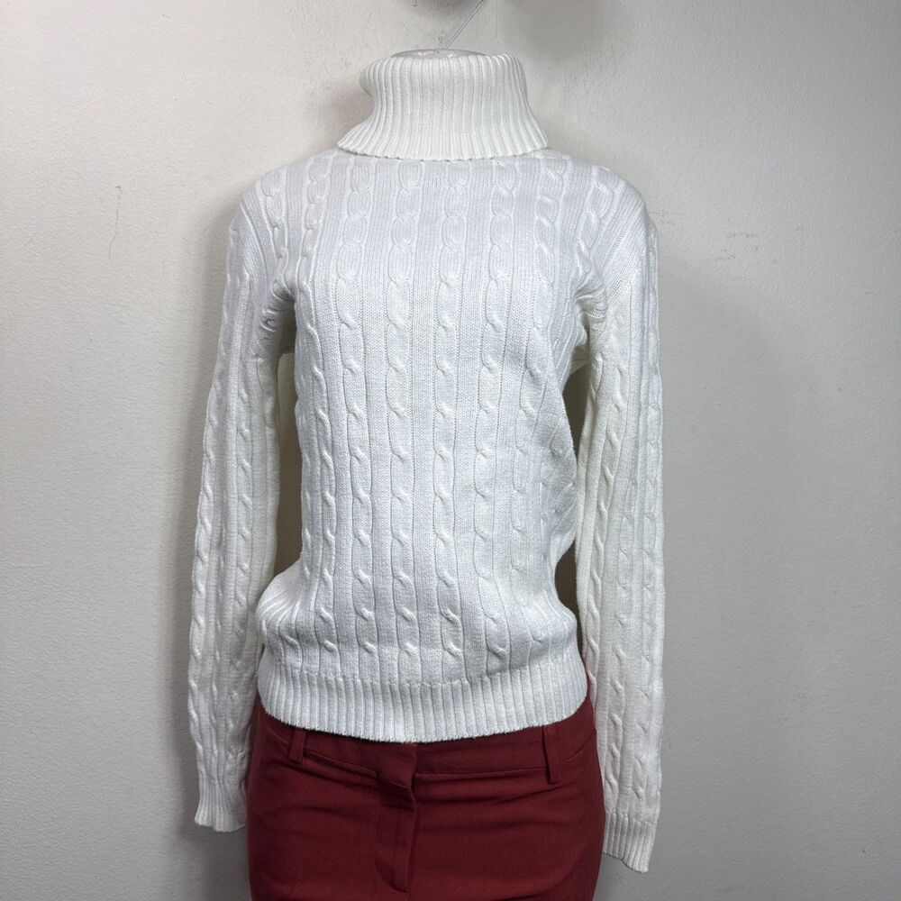 (S) Steve & Barry vintage turtleneck sweater, Y2K, chunky cable knit,100% Cott,M